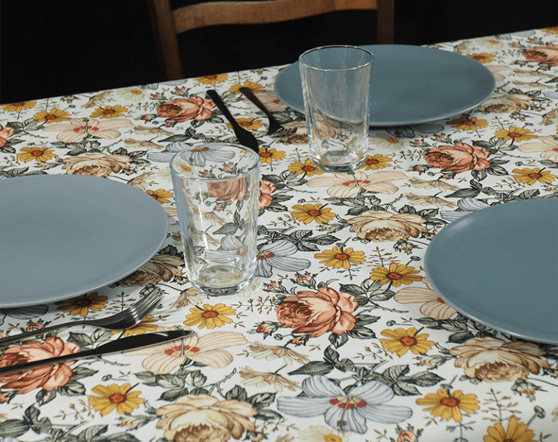 Tischdecke Vintage Blumen – Bild 2