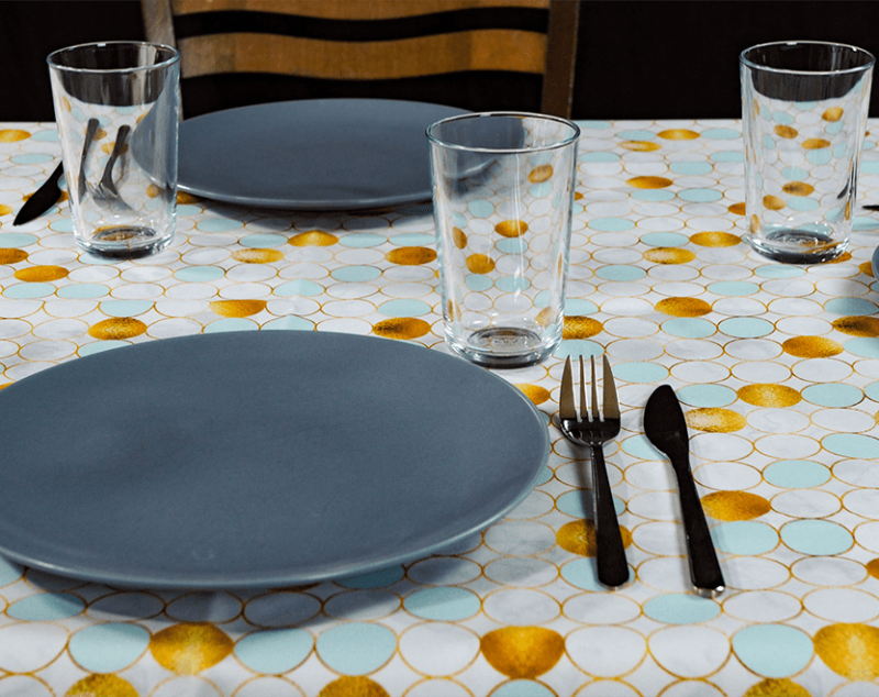 Tischdecke Goldene Kreise – Bild 2